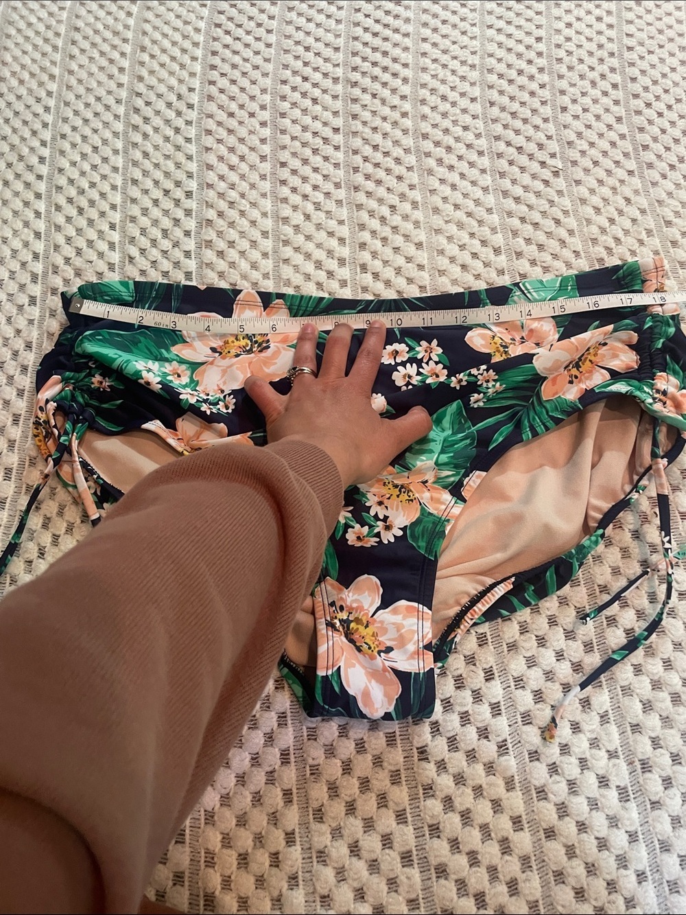 Kona Sol High Waist Floral Bikini Bottom 20W 22W Ruched Cinch Plus Size Swim - Picture 12 of 13
